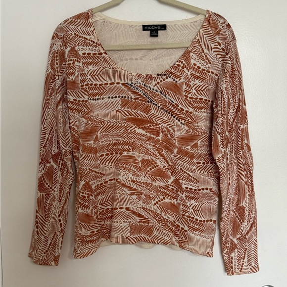 Women's Brown Patterned Top - Picture 1 of 3